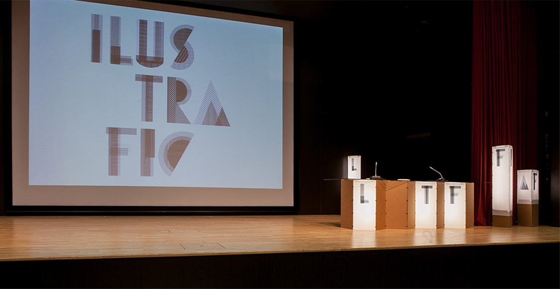Proyecto de Rotulación y Señalética para el 2º Congreso Internacional de Ilustración, Arte y Cultura visual Organizado por la Universidad Politécnica de Valencia y la Facultad de Bellas Artes. Un Proyecto diseño de Samaruc Estudio www.samarucestudio.com con el Sistema Constructivo en Cartón Triplo* Producido por Seridom www.seridom.es